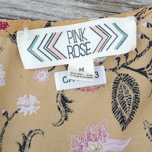 BEAUTIFUL PINK ROSE Paisley Top Women's Size Medium CAP SLEEVE - Picture 3 of 7